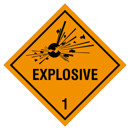 Etikette Gefahrgutklasse 1 Gefahrhinweis explosive/ explosiv