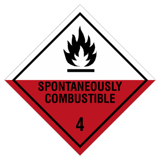 Etikette Gefahrgutklasse 4.2 Gefahrhinweis Spontaneously Combustile/ Selbstentzündlich
