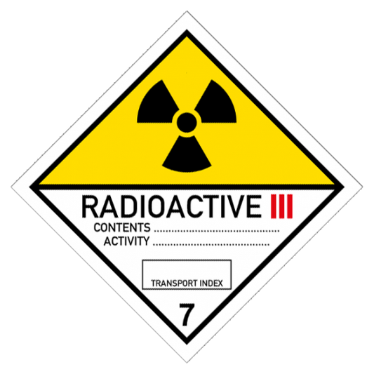 Etikette Gefahrgutklasse 7 Verpackungsgruppe III