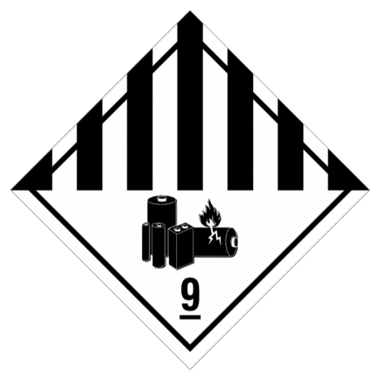 Etikette Gefahrgutklasse 9A Lithiumbatterien