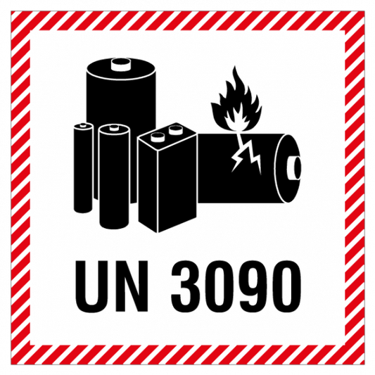 Etikette Lithiumbatterien UN 3090, 100 x 100mm