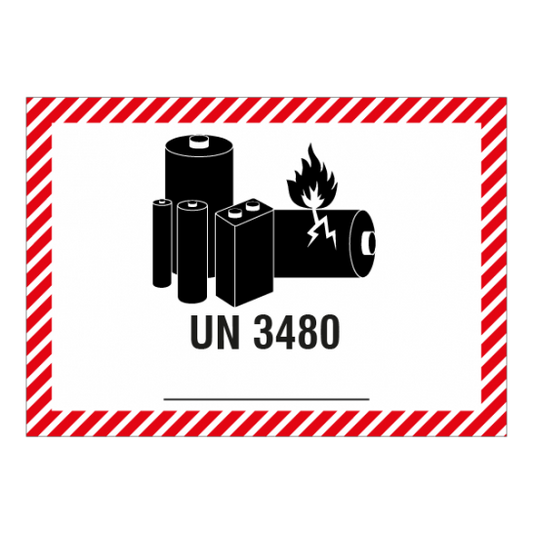 Etikette Lithiumbatterien UN 3480, 105 x 74mm