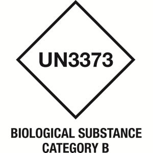 Etikette UN 3373 Gefahrhinweis Biological Substance Cat. B